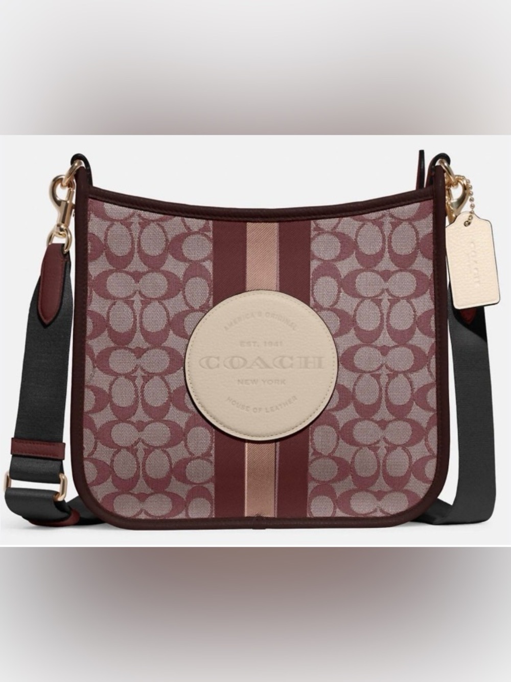 COACH Dempsey File Bag In Signature Jacquard With Stripe And Coach Patch NWOT